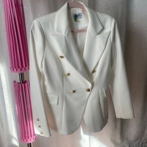 Ivory Lioness blazer with gold buttons